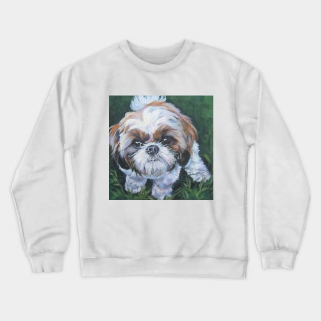 Shih Tzu Fine Art Painting Crewneck Sweatshirt by LASHEPARD